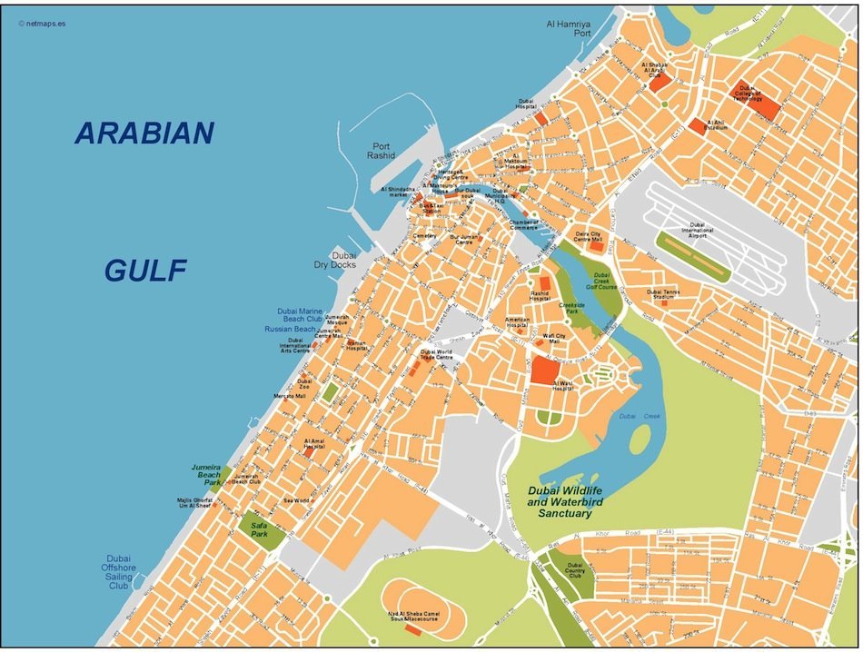 dubai vector map
