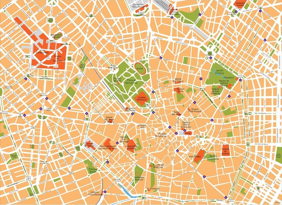 milan vector map