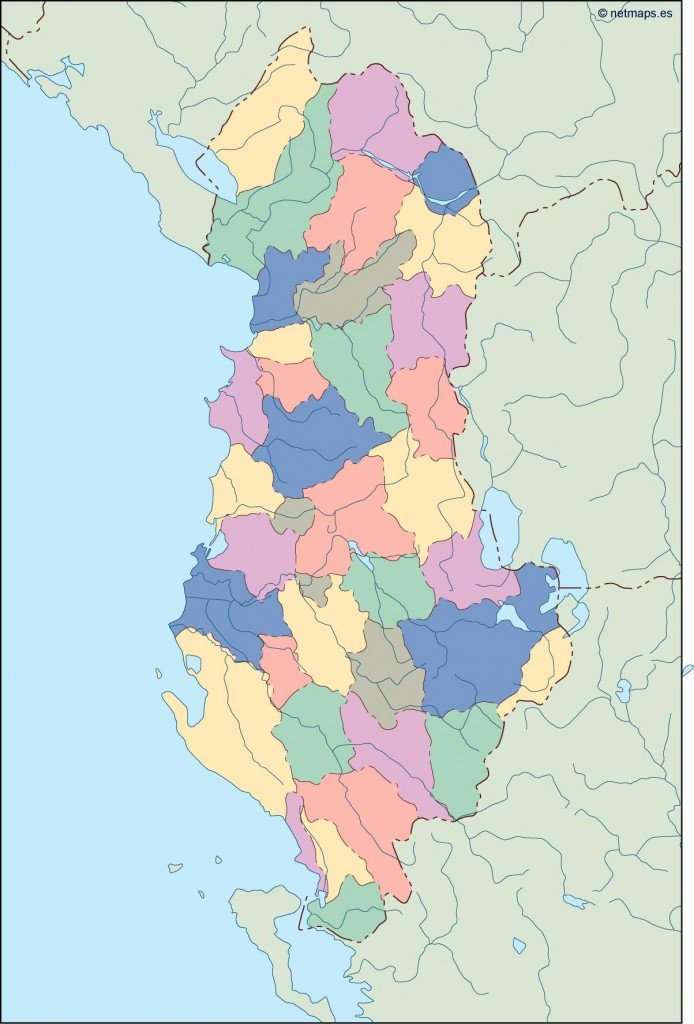 albania blind map