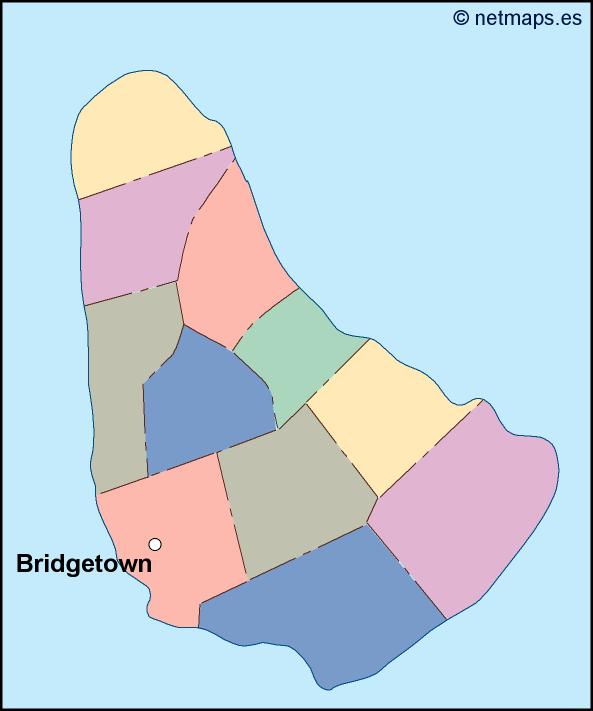 barbados vector map