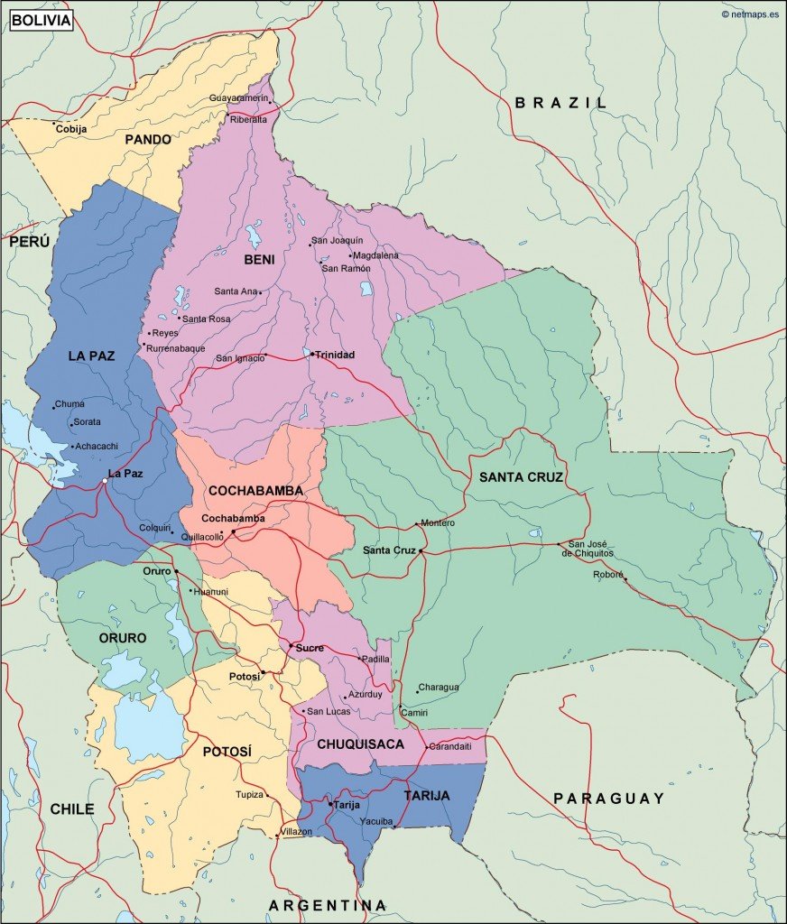 bolivia political map