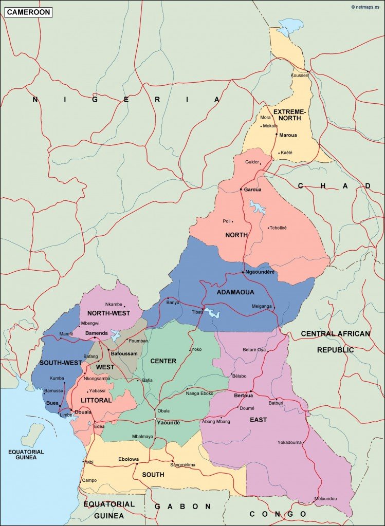 cameroon political map