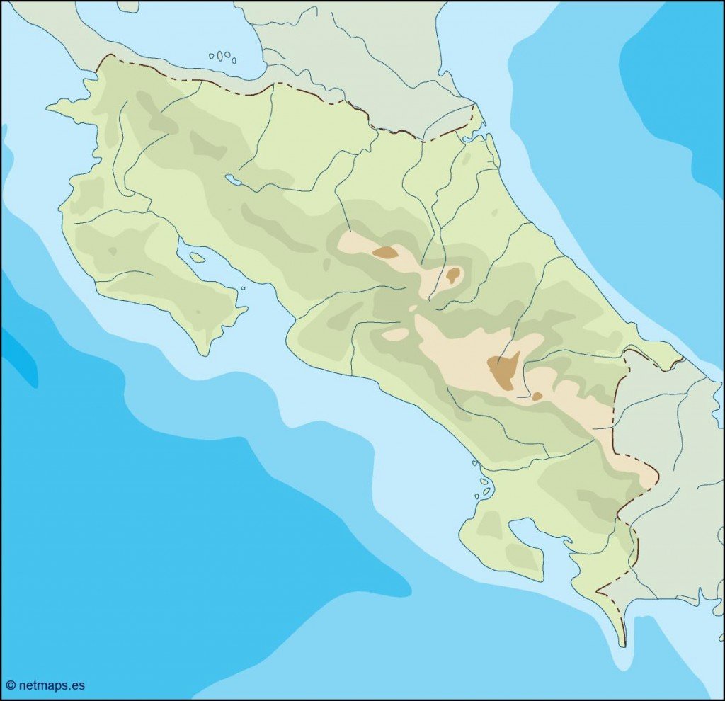 costa rica illustrator map