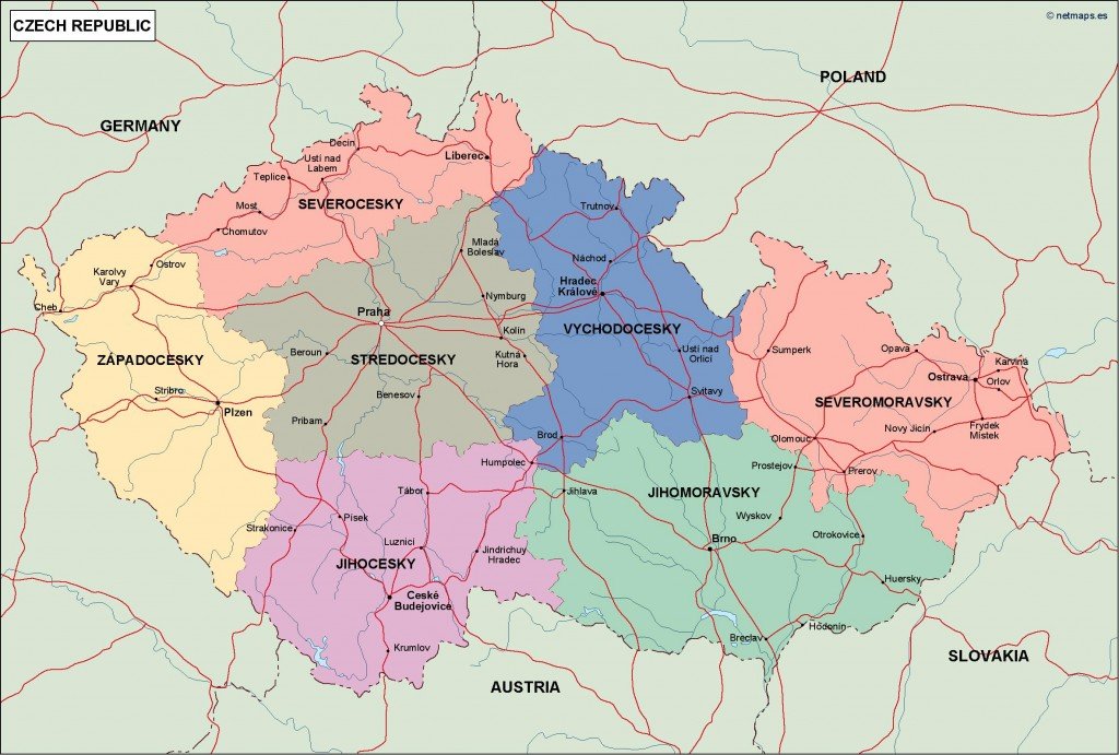 czech republic political map
