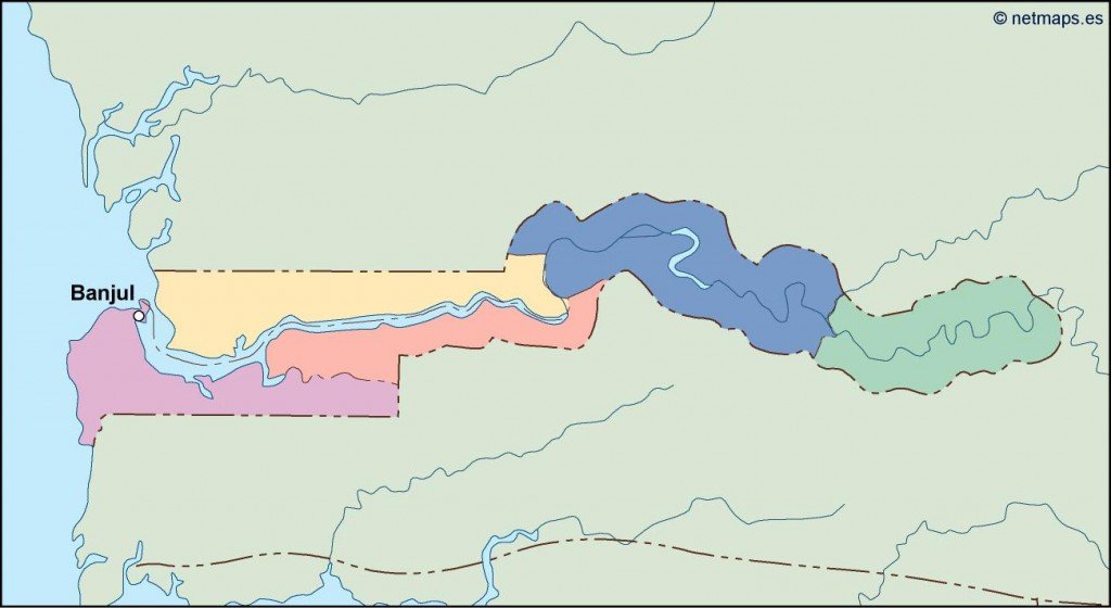 gambia vector map