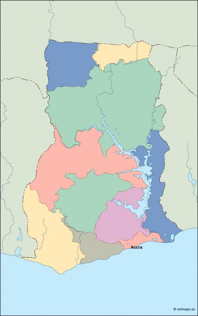 ghana vector map