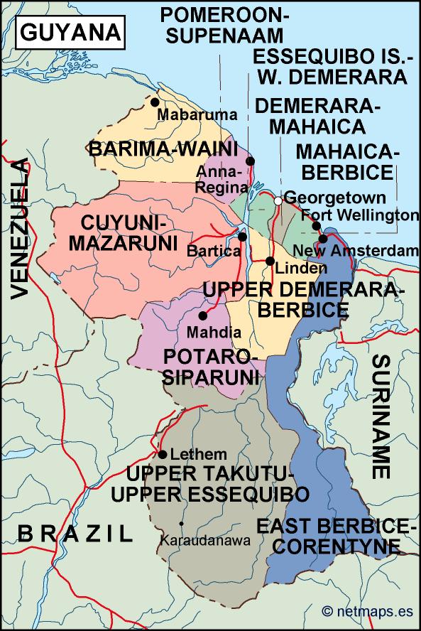 guyana political map
