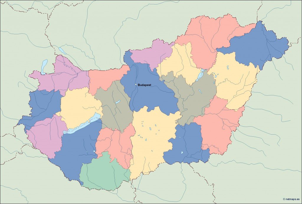 hungary vector map