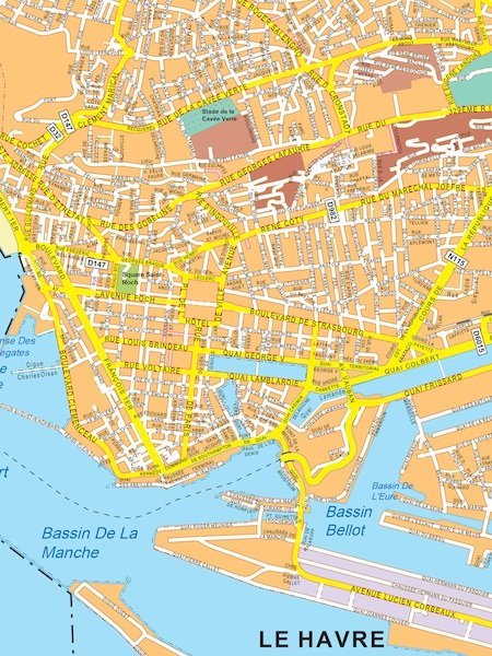 le havre vector map