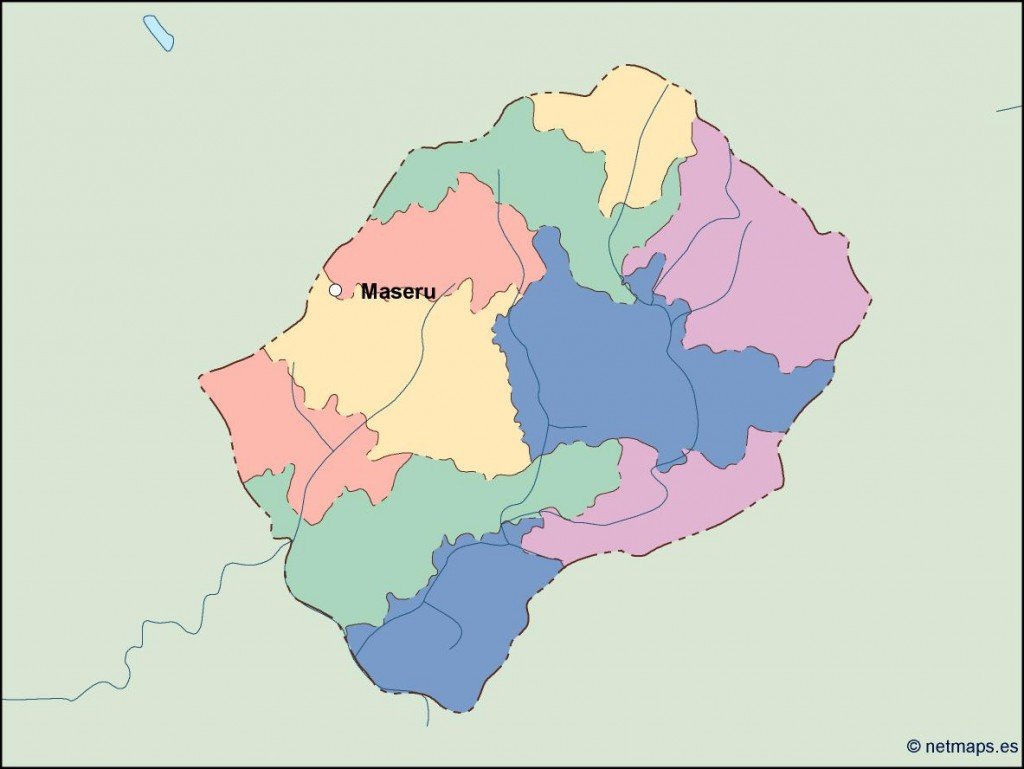 lesotho vector map