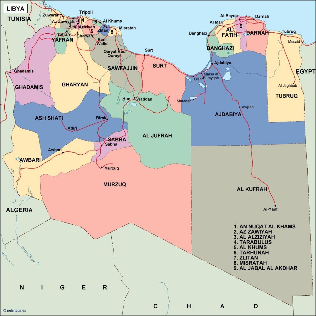 lybia political map