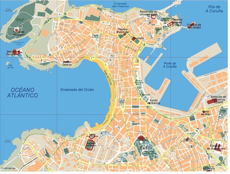 mapa a coruna