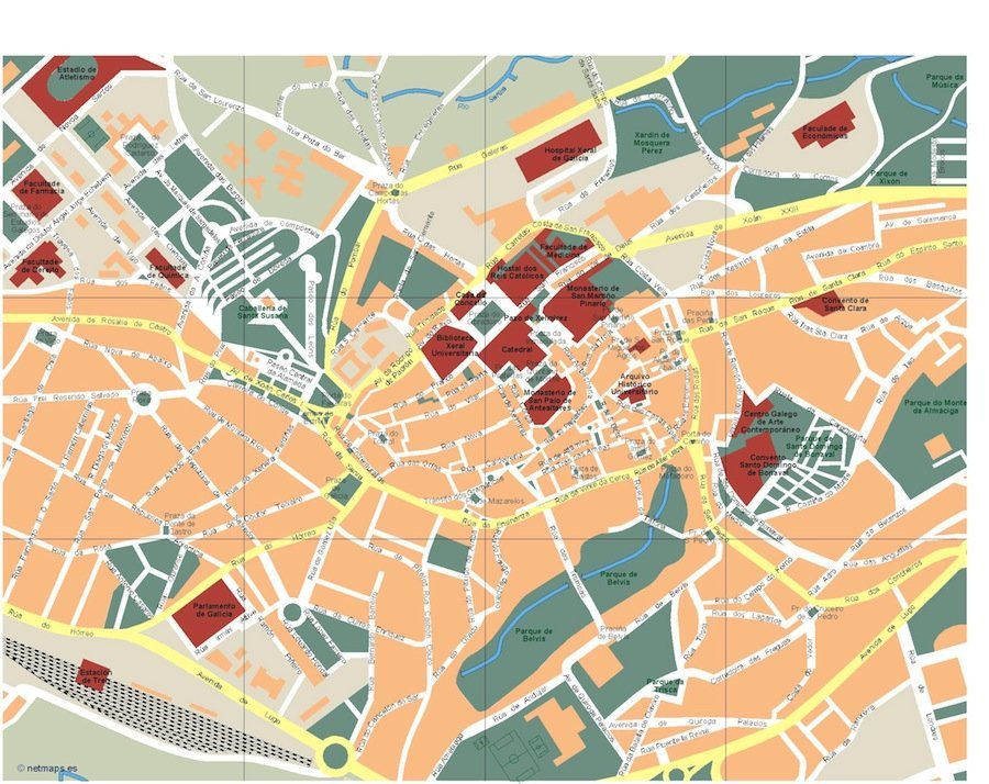 mapa santiago de compostela