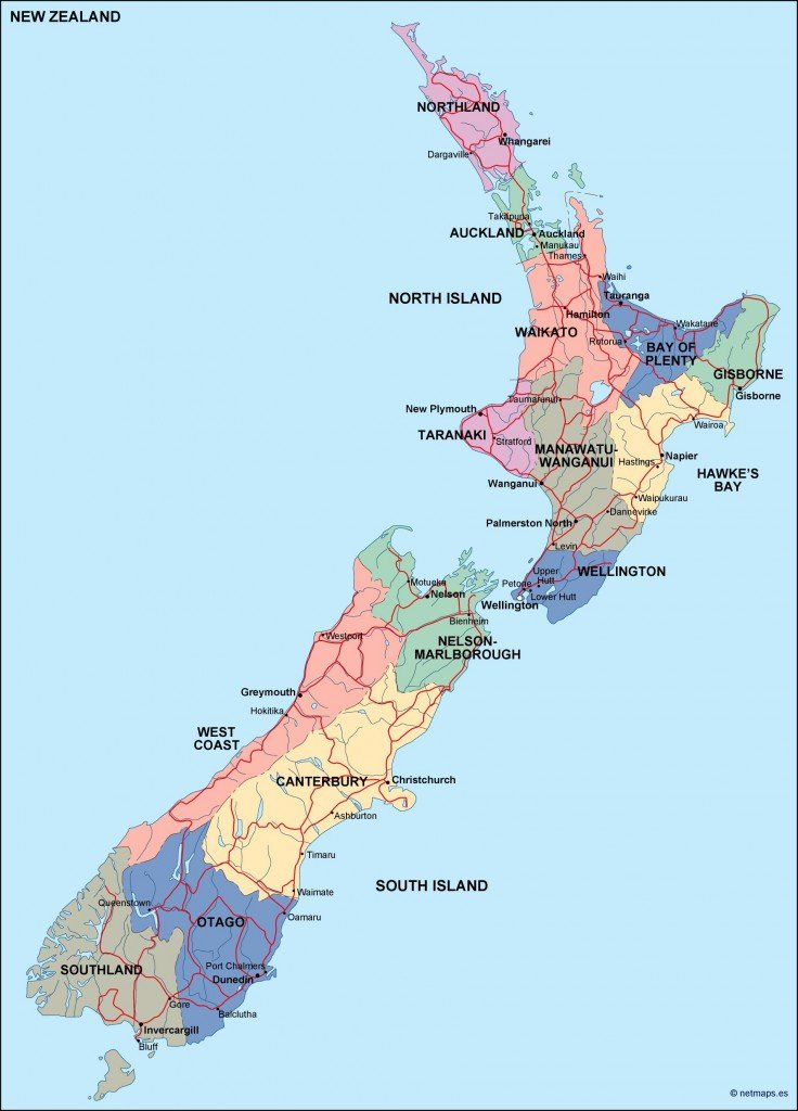 new zealand political map