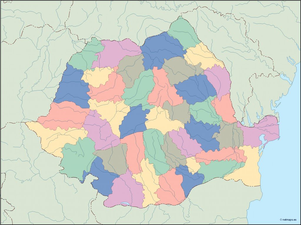 romania blind map