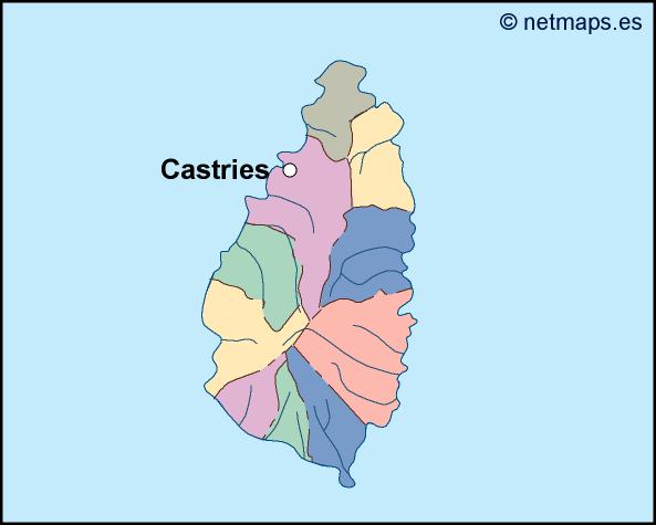saint lucia vector map