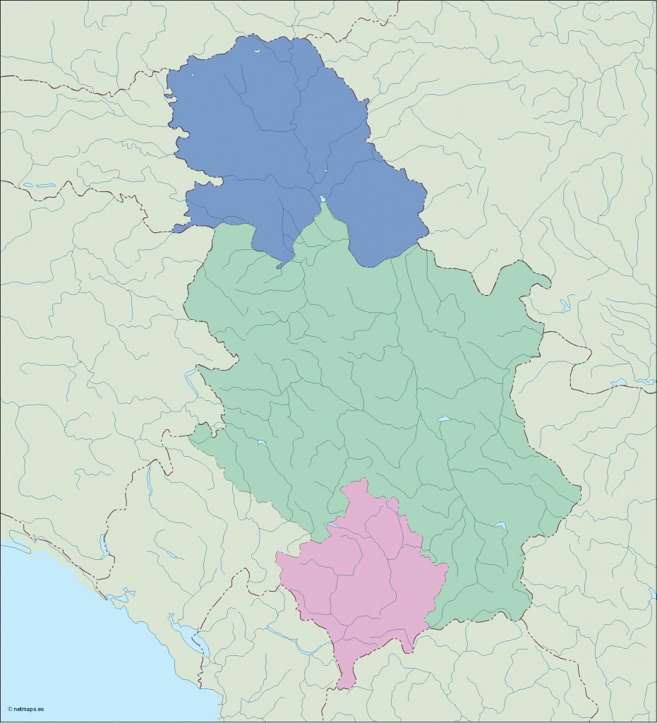 serbia blind map