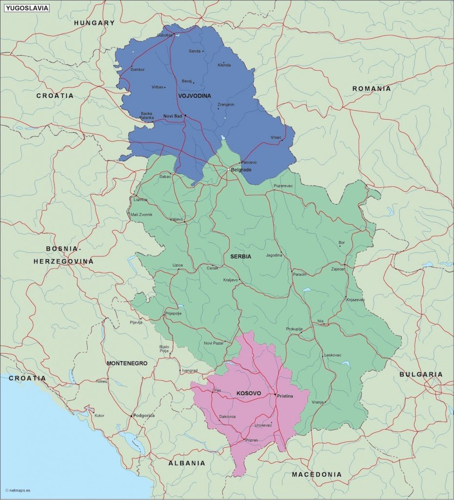 serbia political map