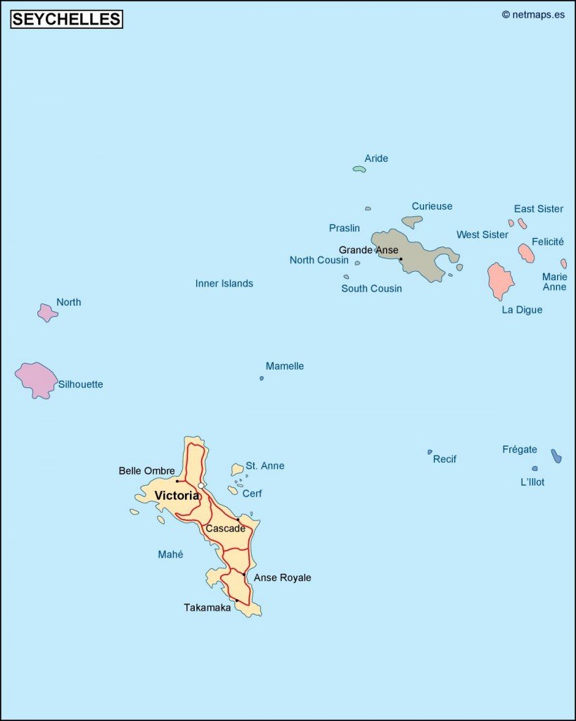 seychelles political map