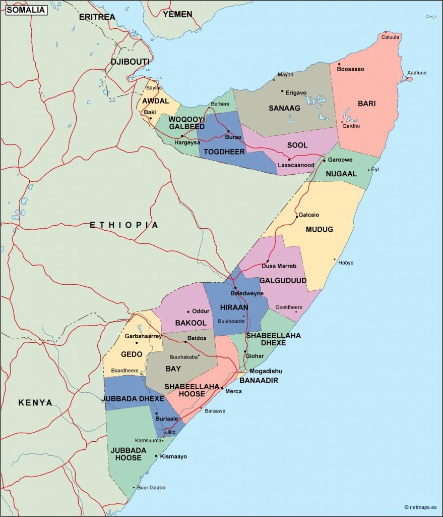 somalia political map