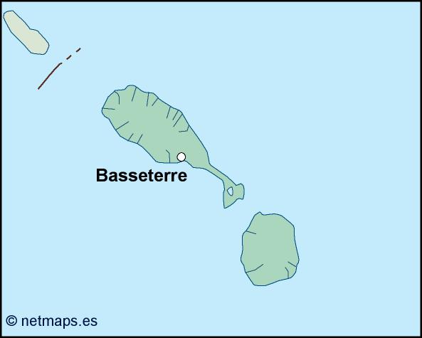 st kitts and nevis vector map