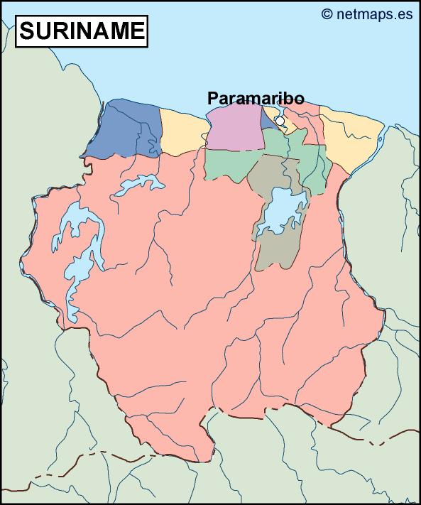 surinam vector map
