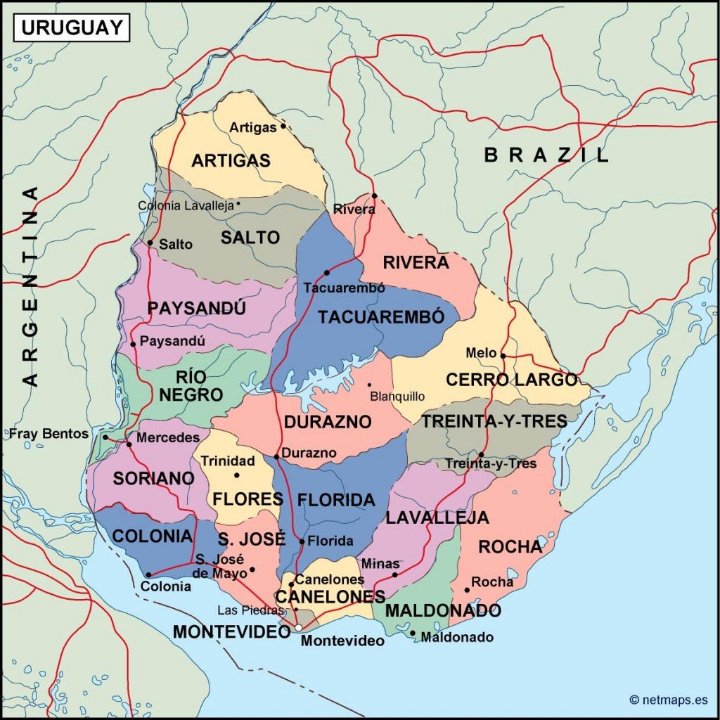 uruguay political map