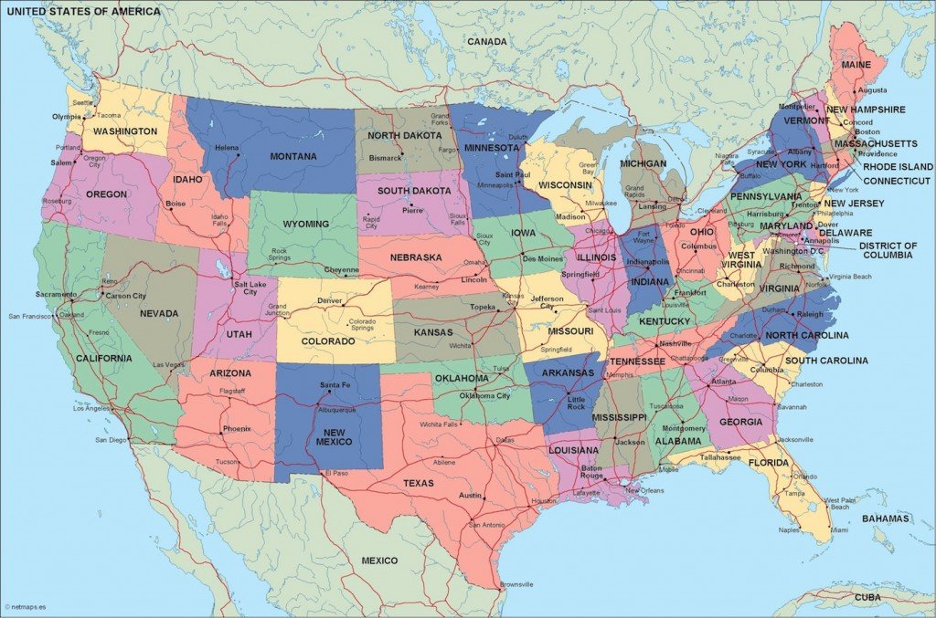 usa political map