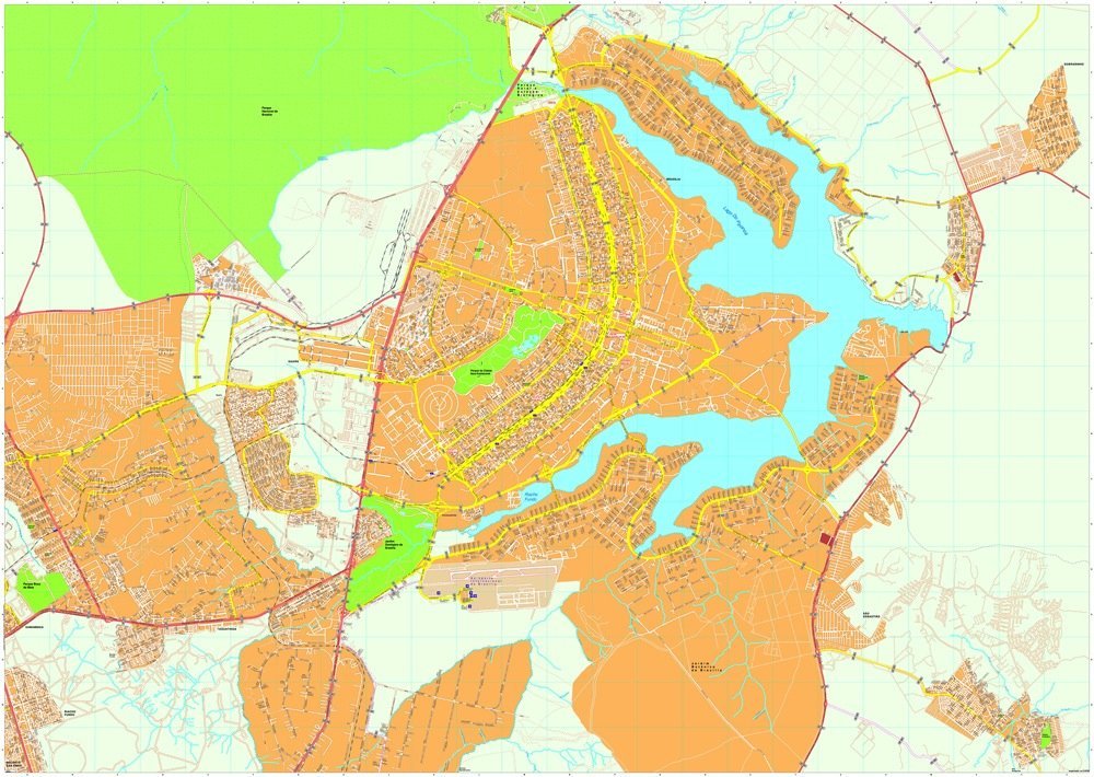 Brasilia vector map
