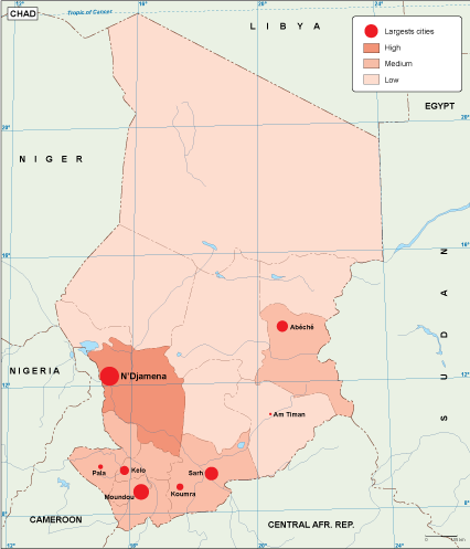 Chad population map
