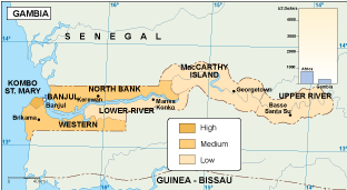 Gambia economic map