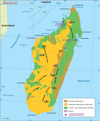 Madagascar vegetation map