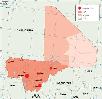 Mali population map