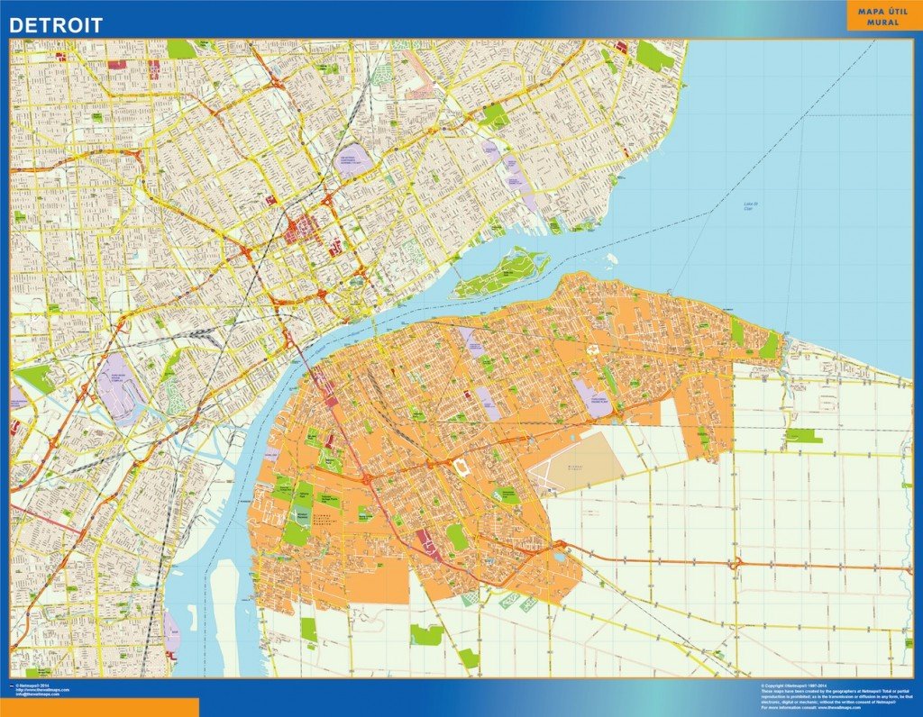 detroit vector map