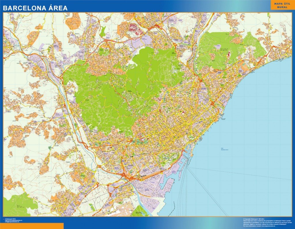 mapa vectorial barcelona area