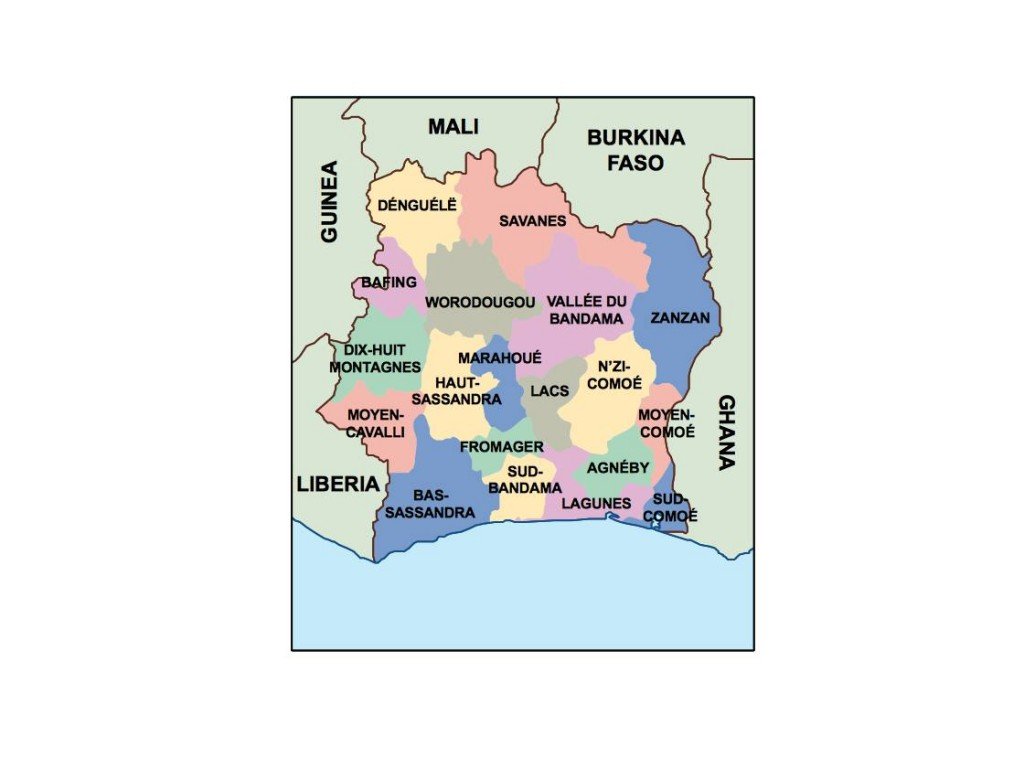 cote divoire presentation map