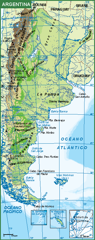 Argentina mapa fisico