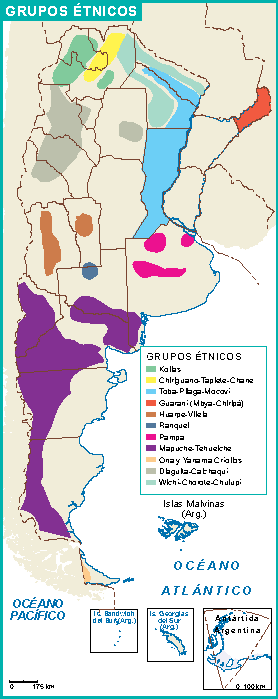 Argentina mapa grupos etnicos