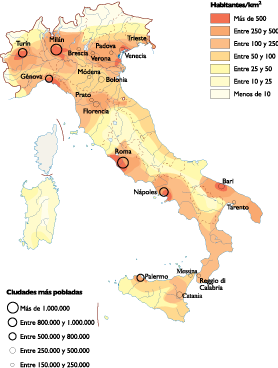 Italy Population map