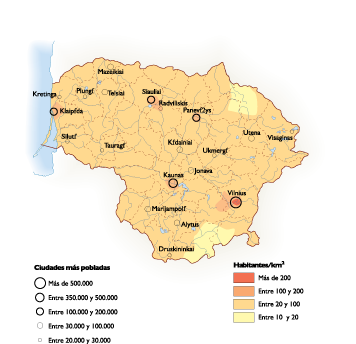 Lithuania Population map