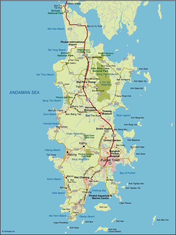 Phuket Vector Map