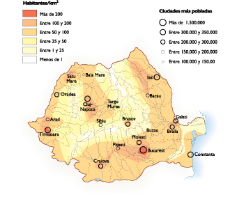 Romania Population map