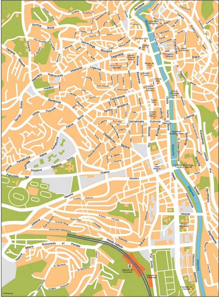 Sarajevo Vector Map