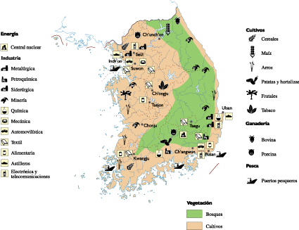 South Korea Economic map