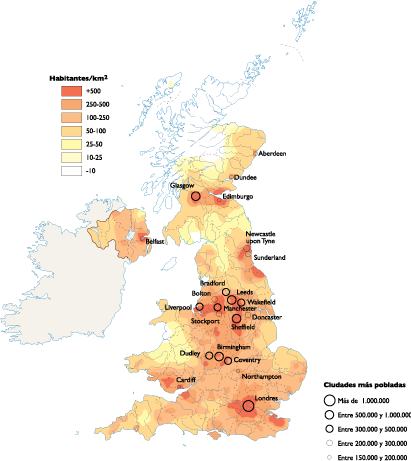 United Kingdom Population map