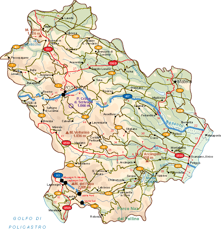 Basilicata Vector Map