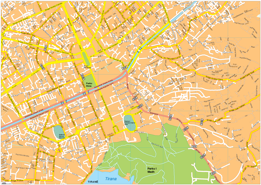 Tirana Vector EPS Map